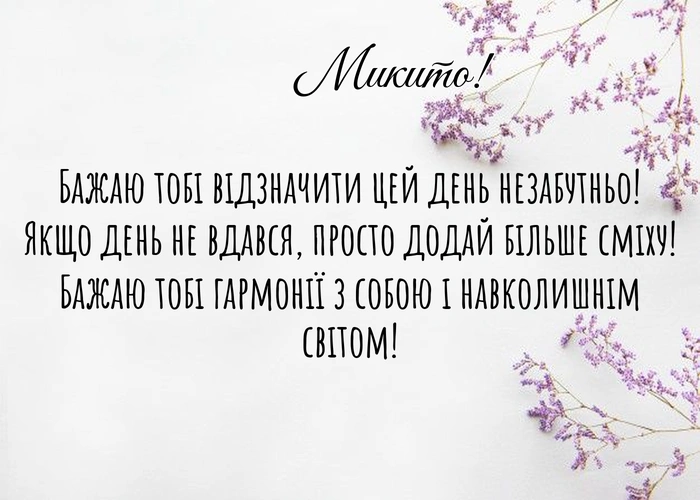 Топ-10 найкращих привітань з днем народження Микито!